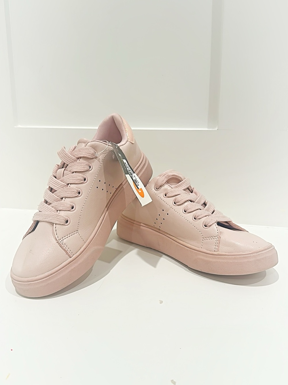 Girls Blush Pink Platform Sneakers